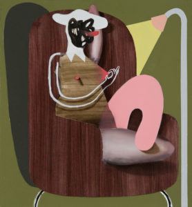 Giuliano Sale, Woman in armchair 2. Olio su tela, 2017