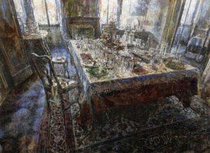 Raffaele Minotto, Il banchetto. Olio su tavola, 2017