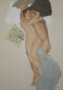 Riccardo Mannelli, Hasta mañana mi amor n° 8. Pittura su cotone applicato su tela, 2016