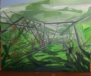 Annalisa Fulvi, Ponte verde. Acrilico su tela, 120x150 cm, 2020